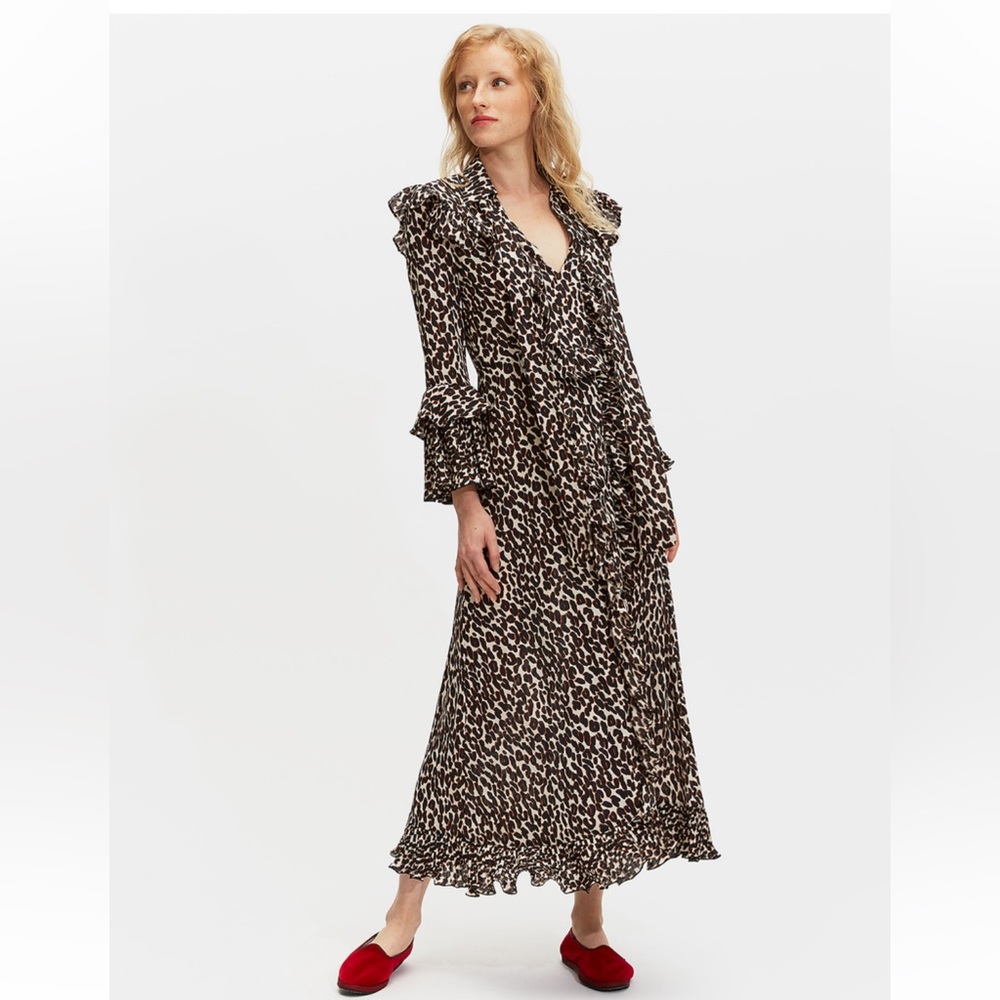 La Double J Ruffled printed maxi chiffon Fancy dress, made in Italy